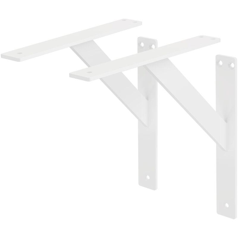 foto del prodotto ml design 2 pezzi staffe per mensole pesanti 240x240 mm bianco alluminio mensole galleggianti a parete staffa a muro supporto mensola sospesa a