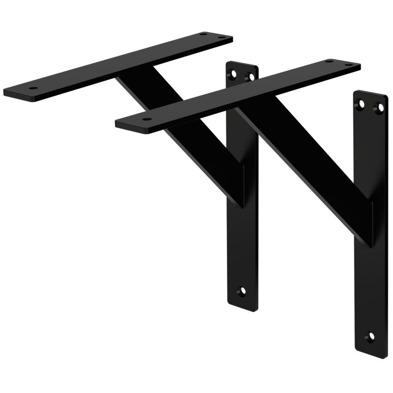 foto del prodotto ml design 2 pezzi staffe per mensole pesanti 240x240 mm nero alluminio mensole galleggianti a parete staffa a muro supporto mensola sospesa a