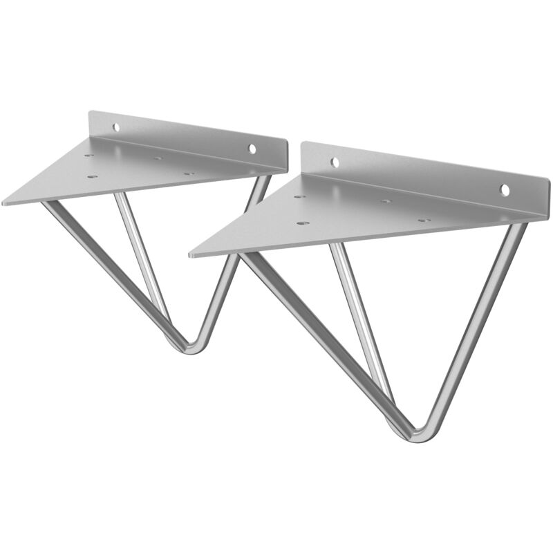 foto del prodotto ml design 2 pezzi staffe per mensole triangolari 160 mm grigio metallo reggimensola triangolare per montaggio a parete supporto per mensola a