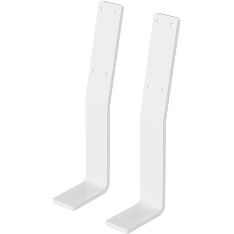 foto del prodotto ml design 2 pezzi supporto per schienale di panca industriale bianco in acciaio 345x90x50 mm supporti per schienale per seduta per panche letti e