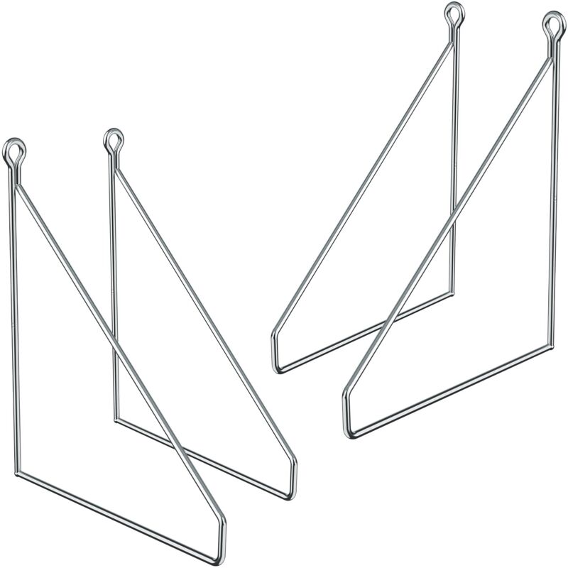 foto del prodotto ml design 4 pezzi mensole da muro 200 mm argento metallo scaffali galleggianti supporto per mensola a parete scaffali mensole a decorative fai da