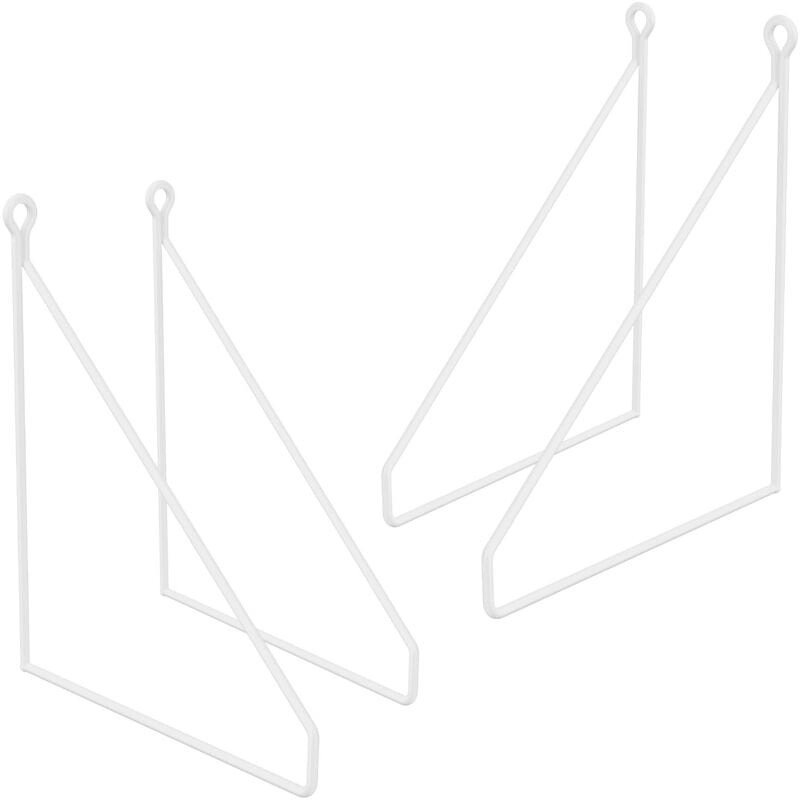 foto del prodotto ml design 4 pezzi mensole da muro 200 mm bianco metallo scaffali galleggianti supporto per mensola a parete scaffali mensole a decorative fai da te