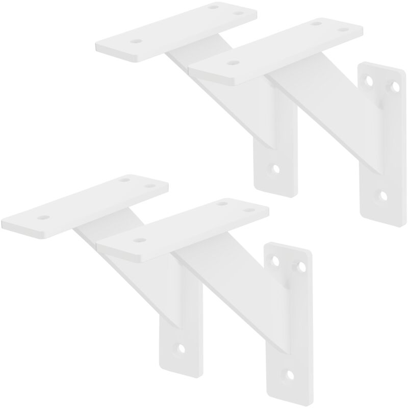 foto del prodotto ml design 4 pezzi staffe per mensole pesanti 120x120 mm bianco alluminio mensole galleggianti a parete staffa a muro supporto mensola sospesa a
