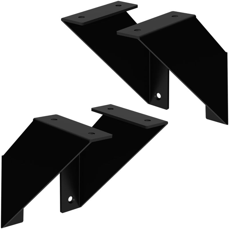 foto del prodotto ml design 4 pezzi staffe per mensole pesanti 15 cm nero metallo mensole galleggianti a parete staffa a muro a 90 supporto per mensola sospesa a