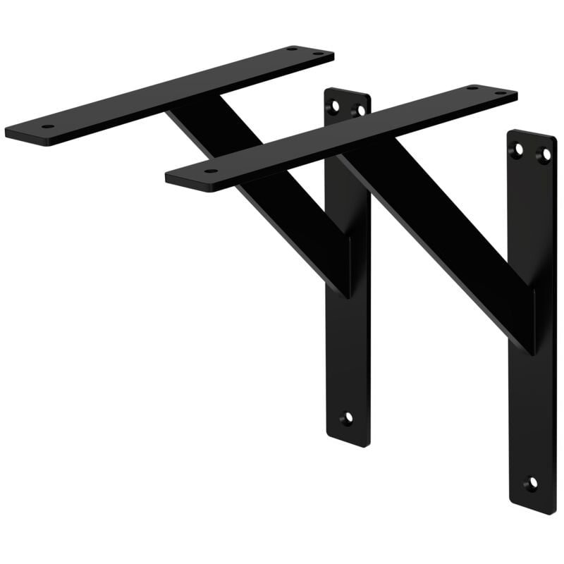 foto del prodotto ml design 4 pezzi staffe per mensole pesanti 240x240 mm nero alluminio mensole galleggianti a parete staffa a muro supporto mensola sospesa a parete