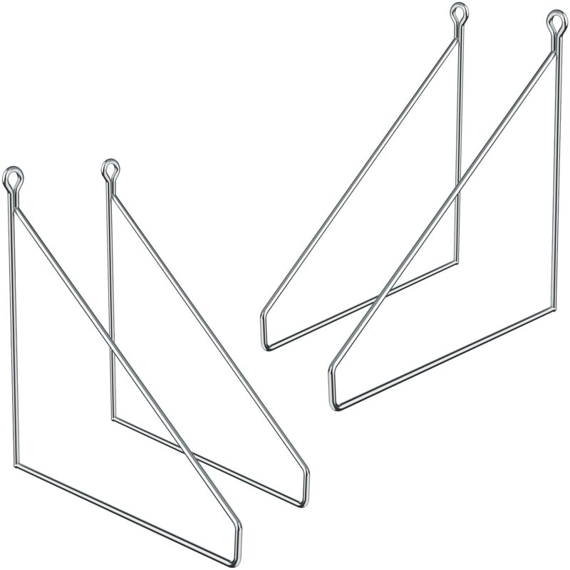 foto del prodotto ml design 4 pezzi supporto per scaffale mensole da muro 250 mm argento metallo scaffali galleggianti supporto per mensola a parete scaffali mensole