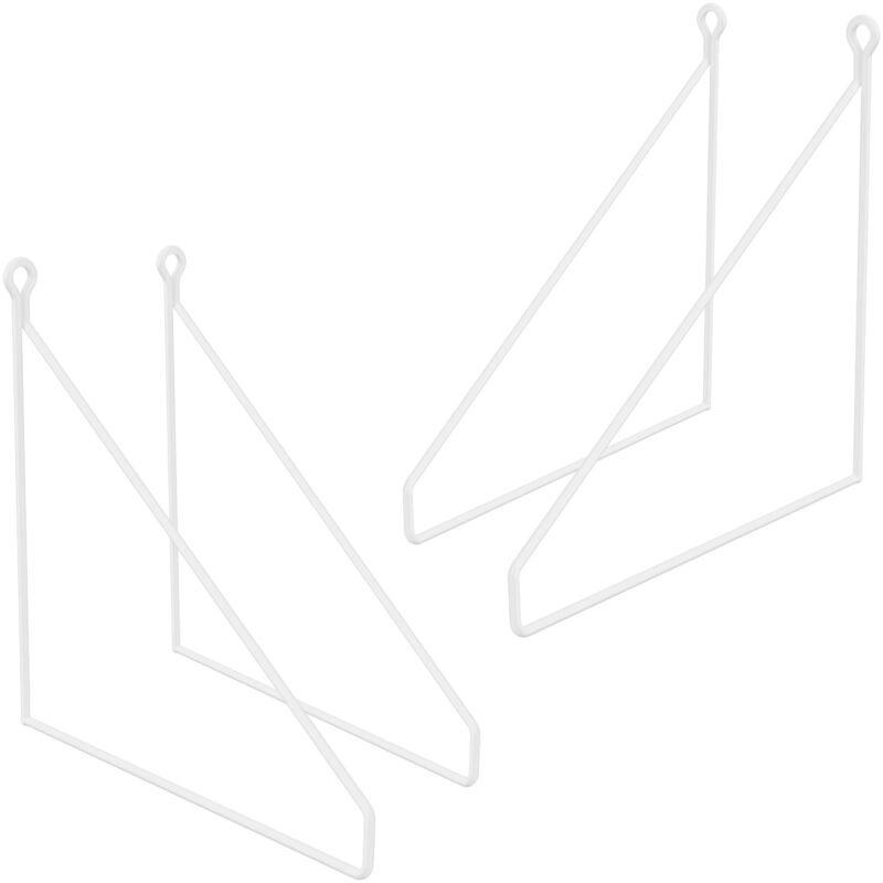 foto del prodotto ml design 4 pezzi supporto per scaffale mensole da muro 250 mm bianco metallo scaffali galleggianti supporto per mensola a parete scaffali mensole