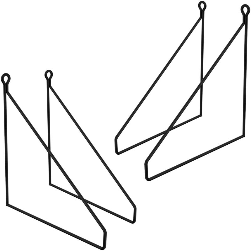 foto del prodotto ml design 4 pezzi supporto per scaffale mensole da muro 250 mm nero metallo scaffali galleggianti supporto per mensola a parete scaffali mensole a