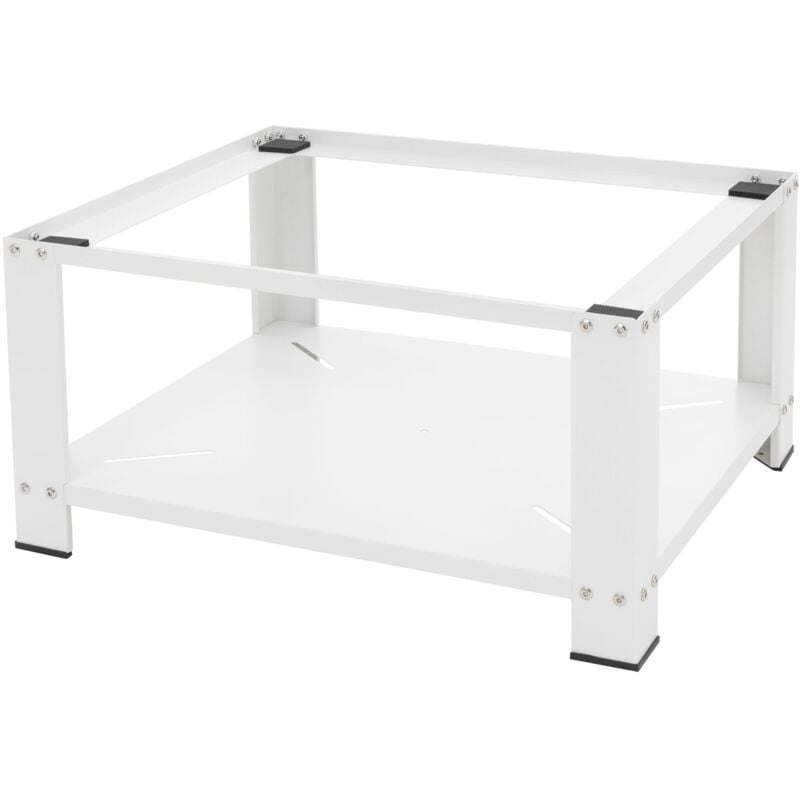 foto del prodotto ml-design - base per lavatrice asciugatrice frigorifero con ripiano 63 x 54 cm in acciaio bianco portata fino a 150 kg piedistallo supporto rialzato