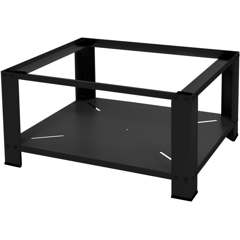 foto del prodotto ml design base per lavatrice asciugatrice frigorifero con ripiano 63 x 54 cm in acciaio nero portata fino a 150 kg piedistallo supporto rialzato