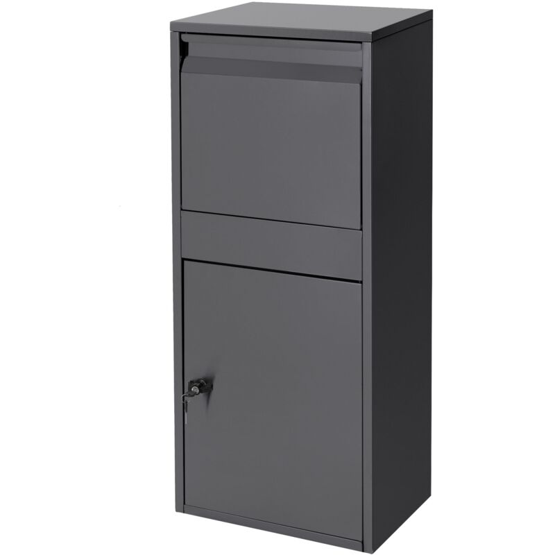 foto del prodotto ml design cassetta postale per pacchi in acciaio galvanizzato colore antracite 41 x 103 x 38 cm indipendente con serratura 2 chiavi cassetta per