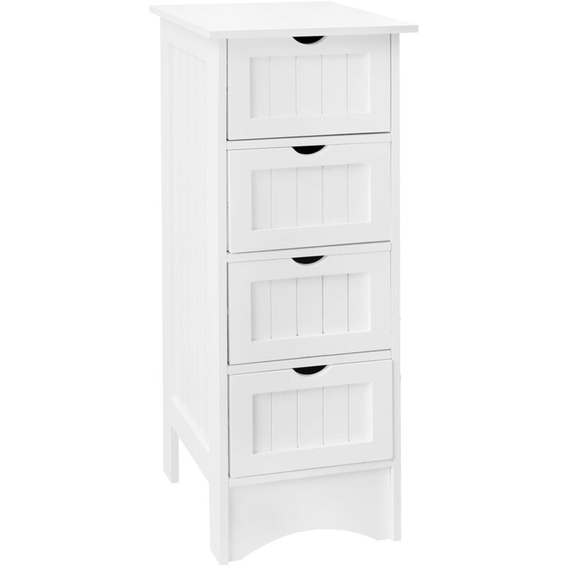 foto del prodotto ml design cassettiera mobile bagno con 4 cassetti 30x81x30 cm armadietto stile country shabby armadio mobiletto portaoggetti multiuso salvaspazio