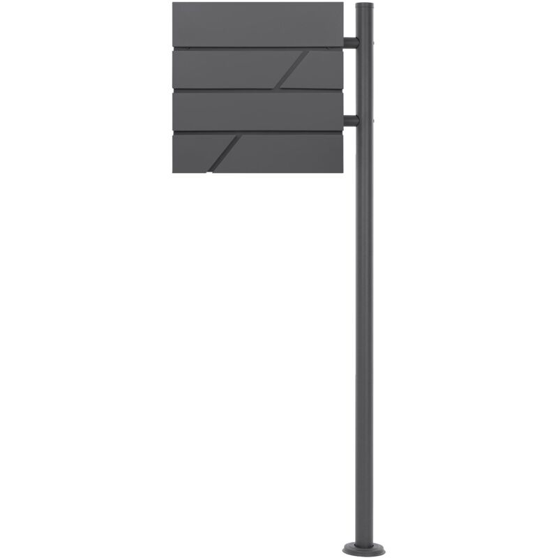 immagine 0 del prodotto ml design ecd germany cassetta postale con supporto in acciaio antracite per il montaggio a pavimento resistente alle intemperie cassetta per