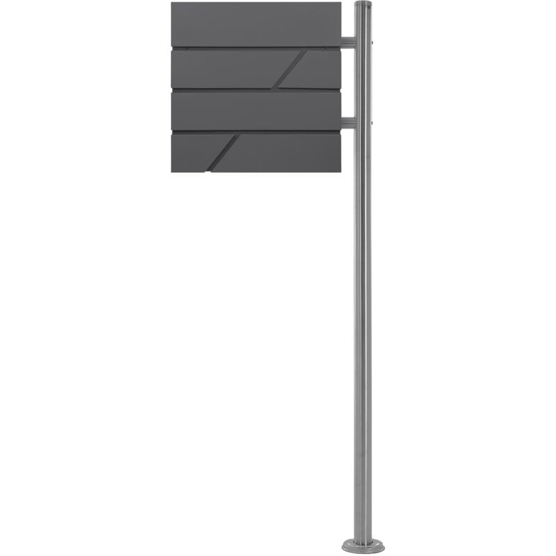 foto del prodotto ml design ecd germany cassetta postale con supporto in acciaio argento per il montaggio a pavimento resistente alle intemperie cassetta per lettere