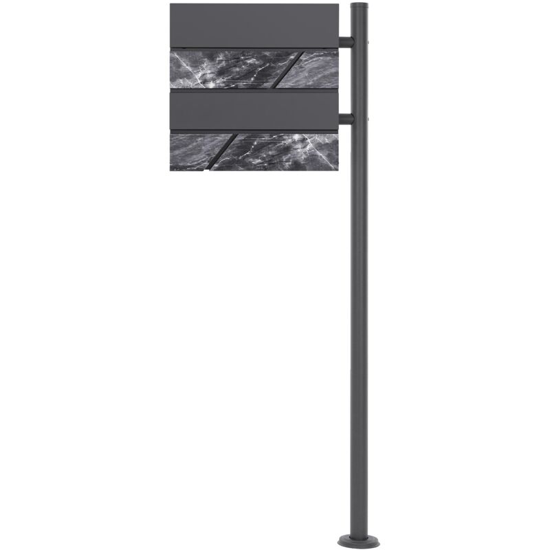 foto del prodotto ml design ecd germany cassetta postale con supporto scomparto per giornali riviste cassetta delle lettere antracite aspetto di marmo nero