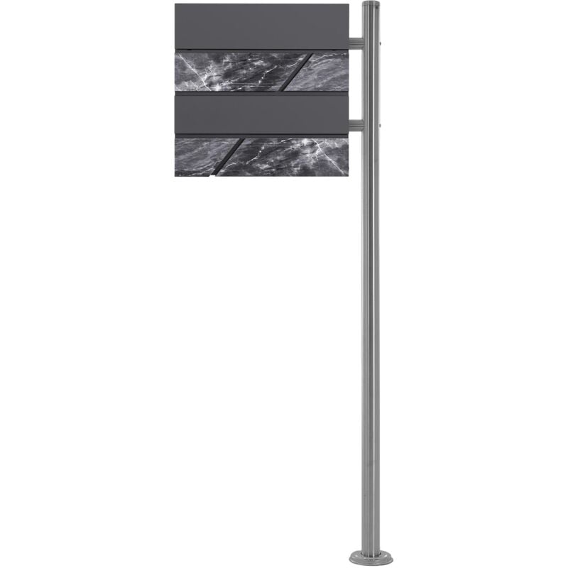 foto del prodotto ml design ecd germany cassetta postale con supporto scomparto per giornali riviste cassetta delle lettere antracite aspetto di marmo nero