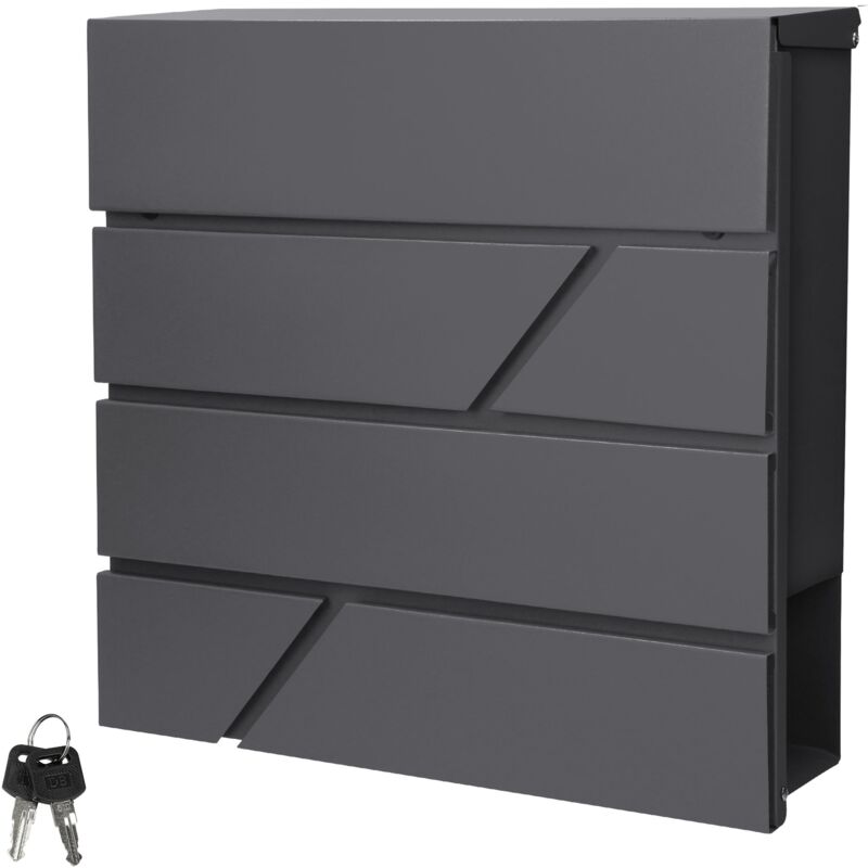 foto del prodotto ml design ecd germany cassetta postale da parete design moderno 37x10,5x36,5 cm in acciaio inox verniciato a polvere buca lettere a muro con