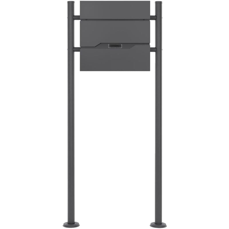 foto del prodotto ml design ecd germany cassetta postale design moderno 37x11x36,5 cm in acciaio inox verniciato buca lettere con porta giornale targhetta nome 2