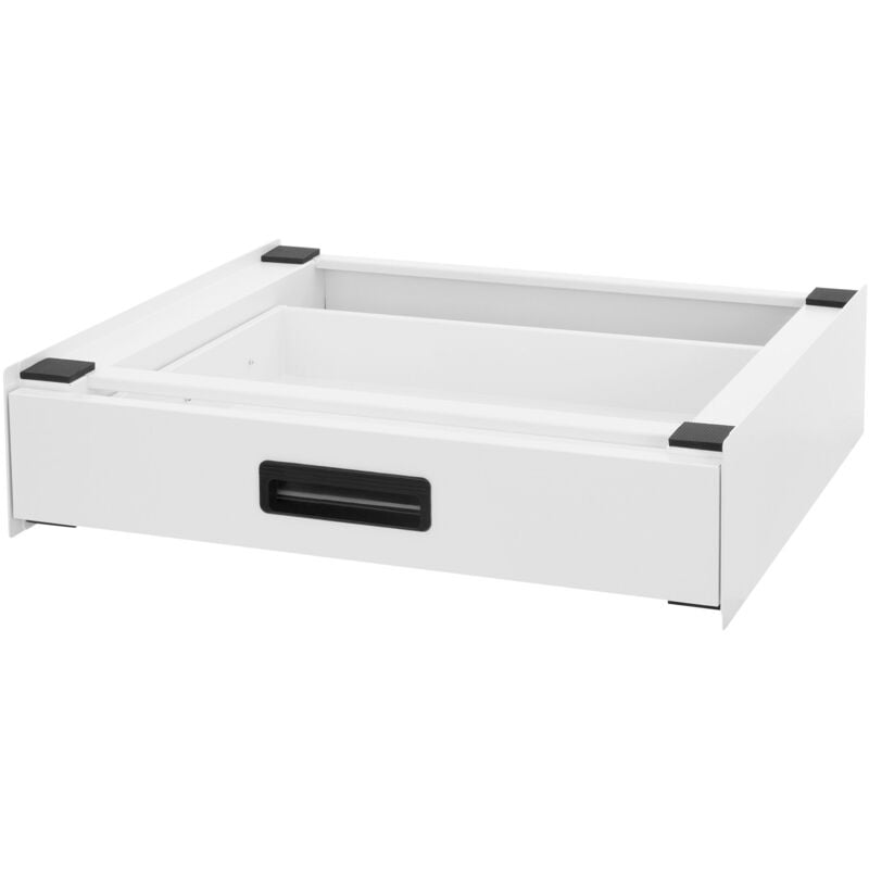 foto del prodotto ml-design - kit sovrapposizione congiunzione per lavatrice o asciugatrice telaio di collegamento con cassetto estraibile in acciaio 60 x 55 cm bianco