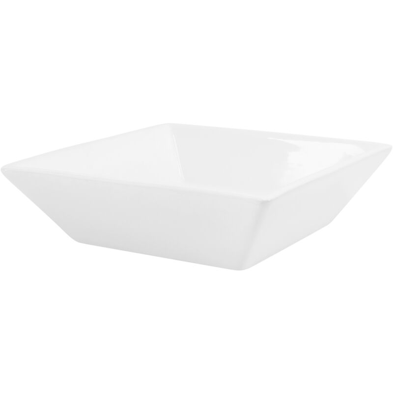 foto del prodotto ml design lavabo in ceramica bianco lucido 41 x 12 cm quadrato lavandino da appoggio lavello design moderno elegante sanitari per bagno scarico