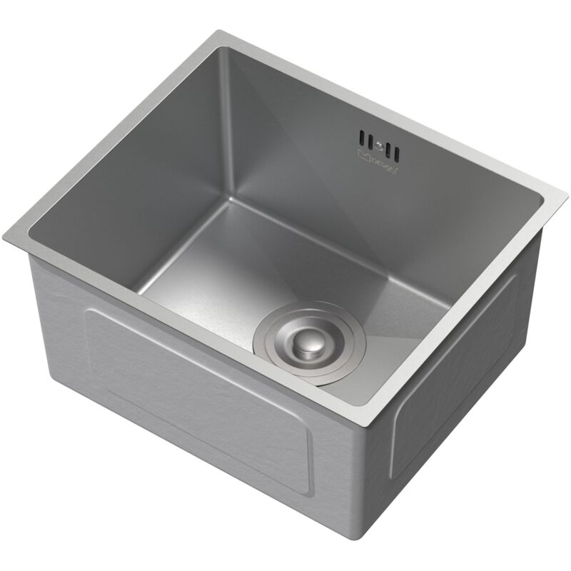 foto del prodotto ml design lavello da cucina 34x40 cm lavabo da incasso argento rettangolare in acciaio inox lavello sottopiano a 1 vasca con set di scarico e
