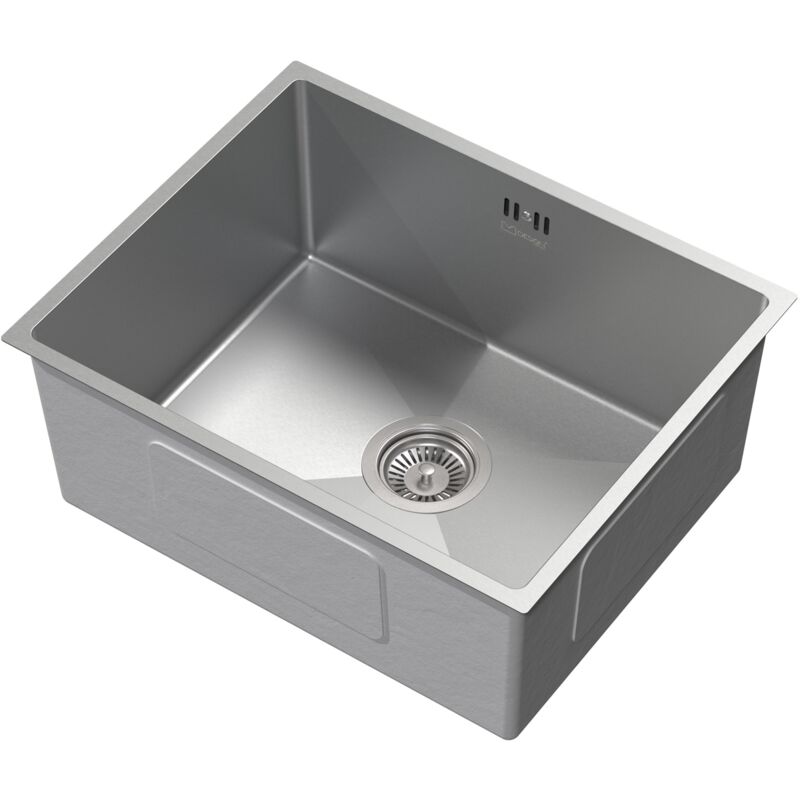 foto del prodotto ml-design lavello da cucina 50 x 40 cm lavabo da incasso argento rettangolare in acciaio inox lavello sottopiano a 1 vasca con set di scarico e