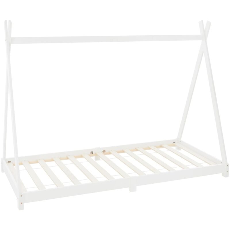 foto del prodotto ml design lettino per bambini e bambine design tepee con rete telaio a doghe 200 x 90 cm letto basso a forma di tenda indiana giroletto in legno di