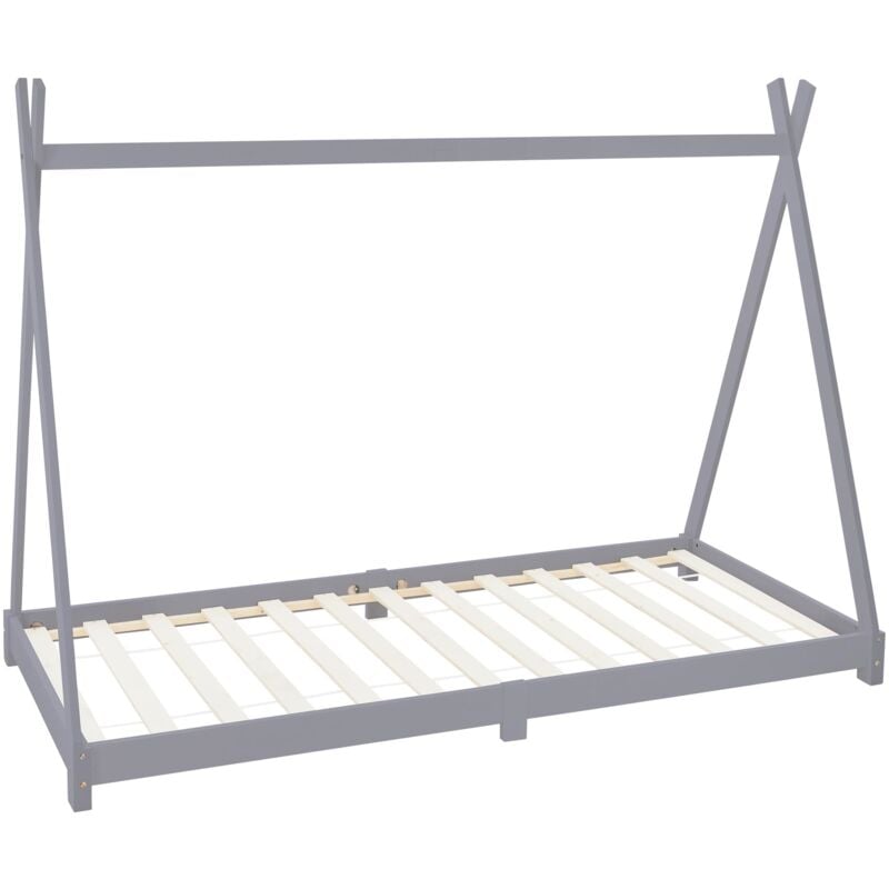 foto del prodotto ml design lettino per bambini e bambine design tepee con rete telaio a doghe 200 x 90 cm letto basso a forma di tenda indiana giroletto in legno di