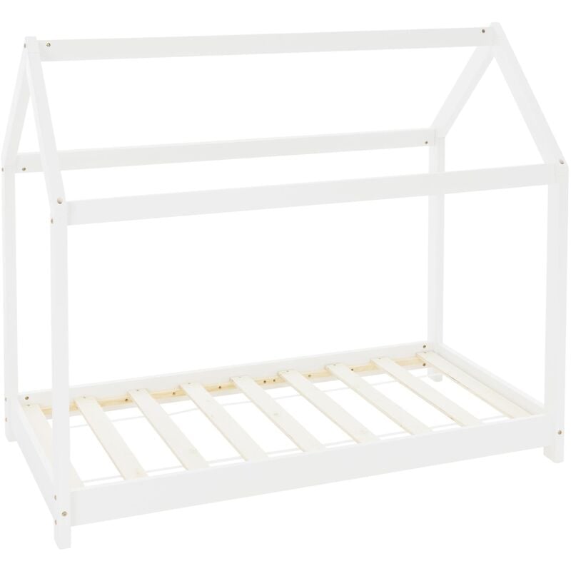 foto del prodotto ml design lettino per bambini e bambine forma di casa con tetto e rete a doghe 80 x 160 cm letto a capanna stile montessori in legno di pino