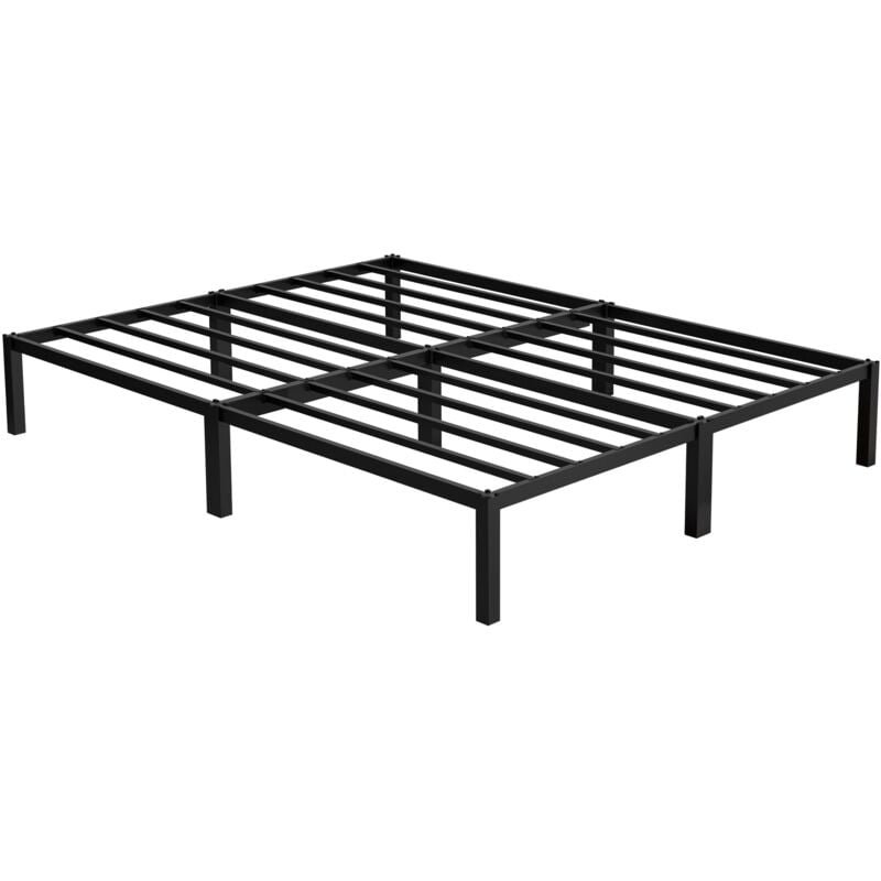foto del prodotto ml design letto in metallo 160 x 200 cm telaio in acciaio verniciato a polvere nera con rete a doghe struttura robusta facile e rapido da montare