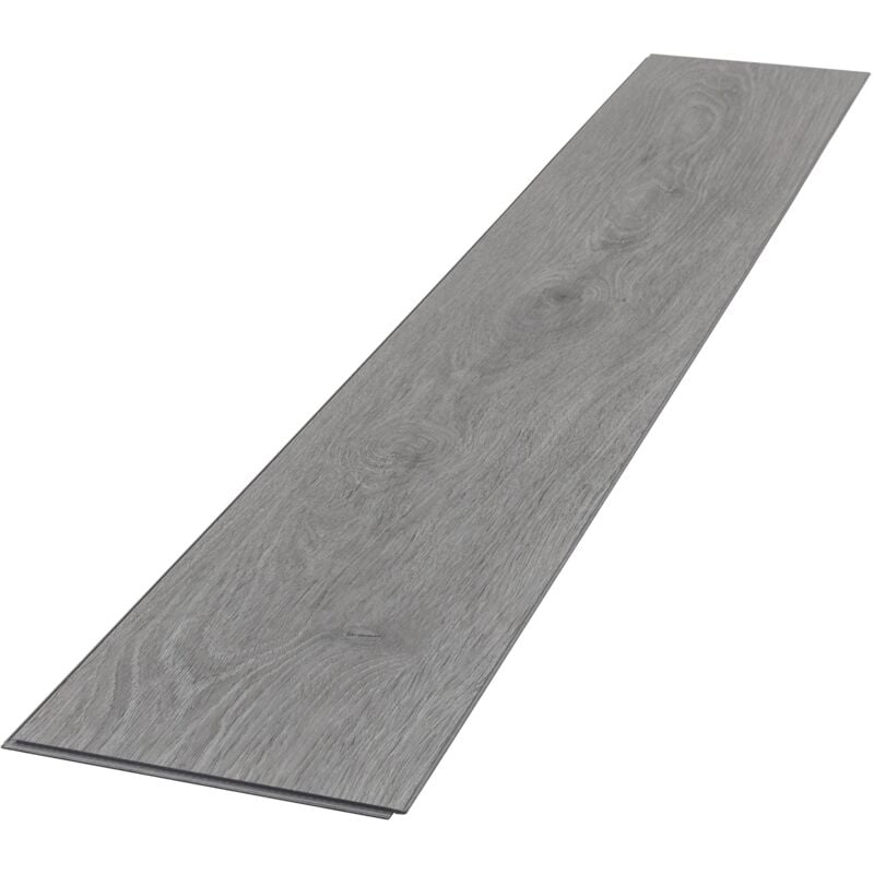 foto del prodotto ml design pavimento pvc parquet vinile deluxe grigio rovere windswell hickory a click 14 pz 122x18cm 3,08m 4,2mm listoni laminati a incastro