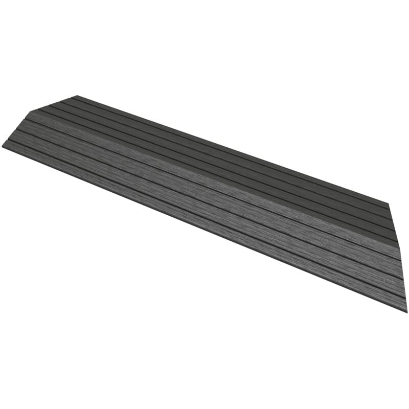 foto del prodotto ml design profilo angolare destro wpc 38x2x7,5 cm antracite finitura per pavimenti da esterno effetto legno antiscivolo con drenaggio resistente