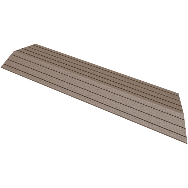foto del prodotto ml design profilo angolare destro wpc 38x2x7,5 cm marrone scuro finitura per pavimenti da esterno effetto legno antiscivolo con drenaggio
