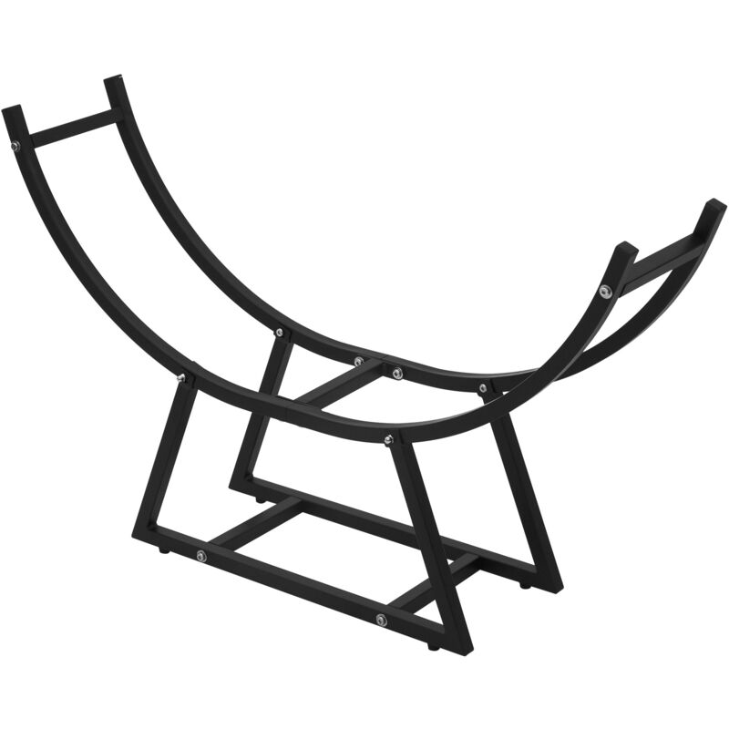 foto del prodotto ml design rastrelliera porta legna 55x94x21 cm scaffale verticale in acciaio nero per interno esterno resistente alle intemperie supporto in