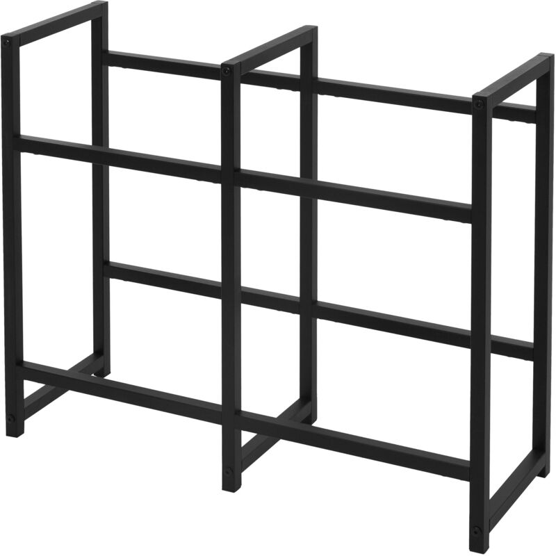 foto del prodotto ml design scaffale a ripiani per 4 casse 91x31x75,5 cm in acciaio portacasse per acqua bevande porta scatole di bibite per cucina portabottiglie