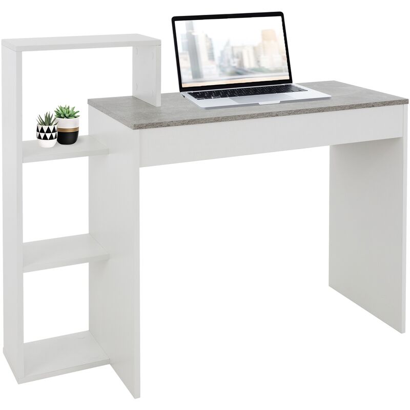 foto del prodotto ml design scrivania per computer pc laptop con 3 ripiani 110 x 72 x 40 cm tavolo da lavoro per casa ufficio studio sistema 2 in 1 con piano in legno