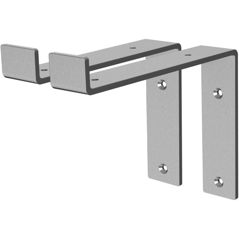 foto del prodotto ml design set 2 staffe per mensole a l in metallo grigio 20 x 4 x 14,5 cm supporti angolari per ripiani peso massimo 50 kg con materiale di