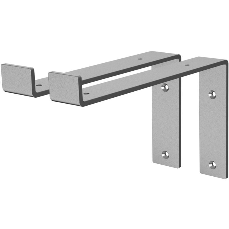 foto del prodotto ml design set 2 staffe per mensole a l in metallo grigio 25 x 4 x 14,5 cm supporti angolari per ripiani peso massimo 50 kg con materiale di