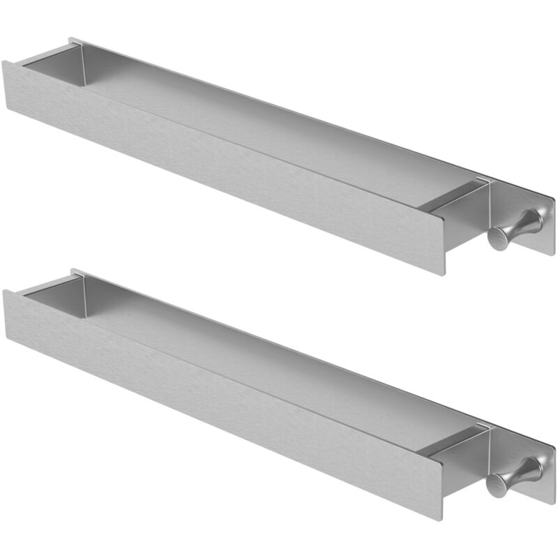 foto del prodotto ml design set 2x portasciugamani da bagno con adesivo in acciaio argento 42 cm per montaggio a parete per cucina supporto autoadesivo a muro senza