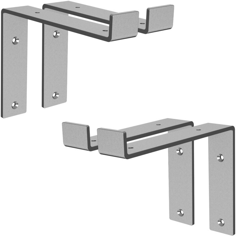 foto del prodotto ml design set 4 staffe per mensole a l in metallo grigio 20 x 4 x 14,5 cm supporti angolari per ripiani peso massimo 50 kg con materiale di montaggio