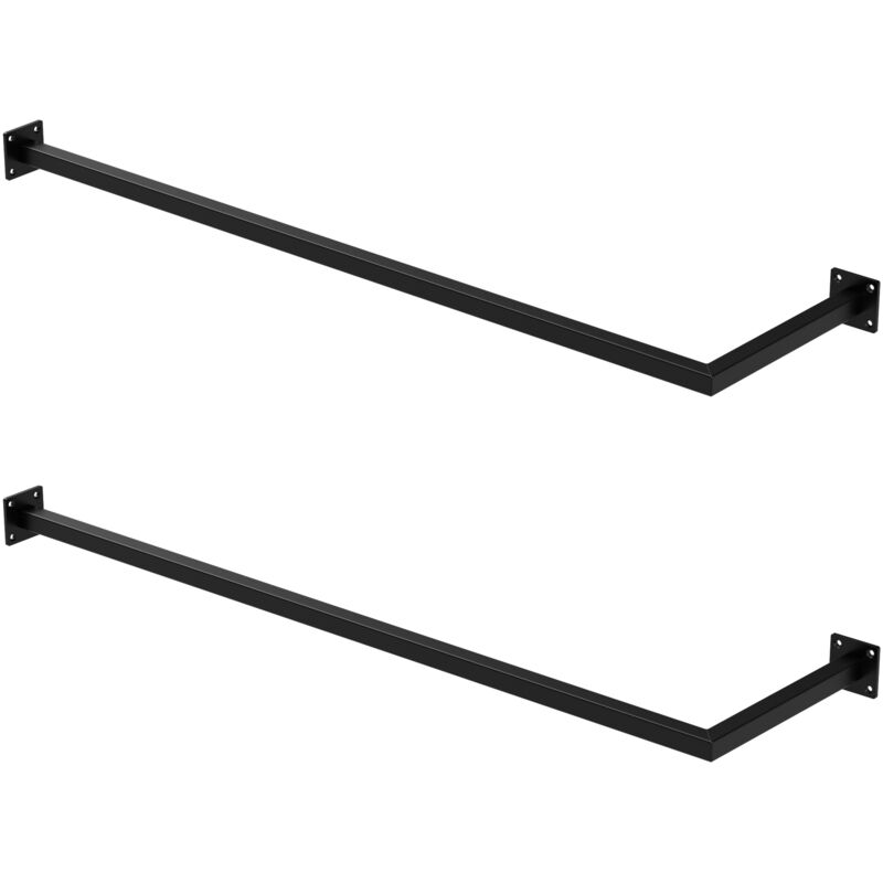 foto del prodotto ml design set di 2 appendiabiti porta asciugamani a l attacco a parete 110x30 cm in acciaio nero bagno cucina soggiorno balcone camera da letto