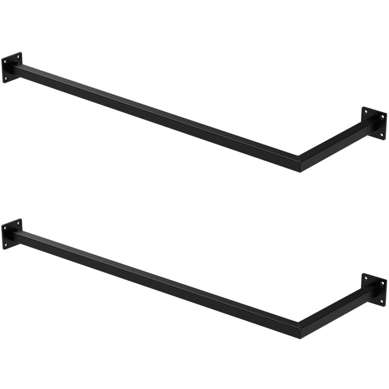foto del prodotto ml design set di 2 appendiabiti porta asciugamani a l attacco a parete 90x30 cm in acciaio nero bagno cucina soggiorno balcone camera da letto