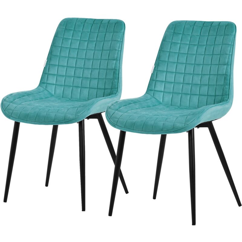 foto del prodotto ml design set di 2 sedie per sala da pranzo petrolio seduta in velluto con gambe in metallo nero sedie da cucina con schienale poltroncina da