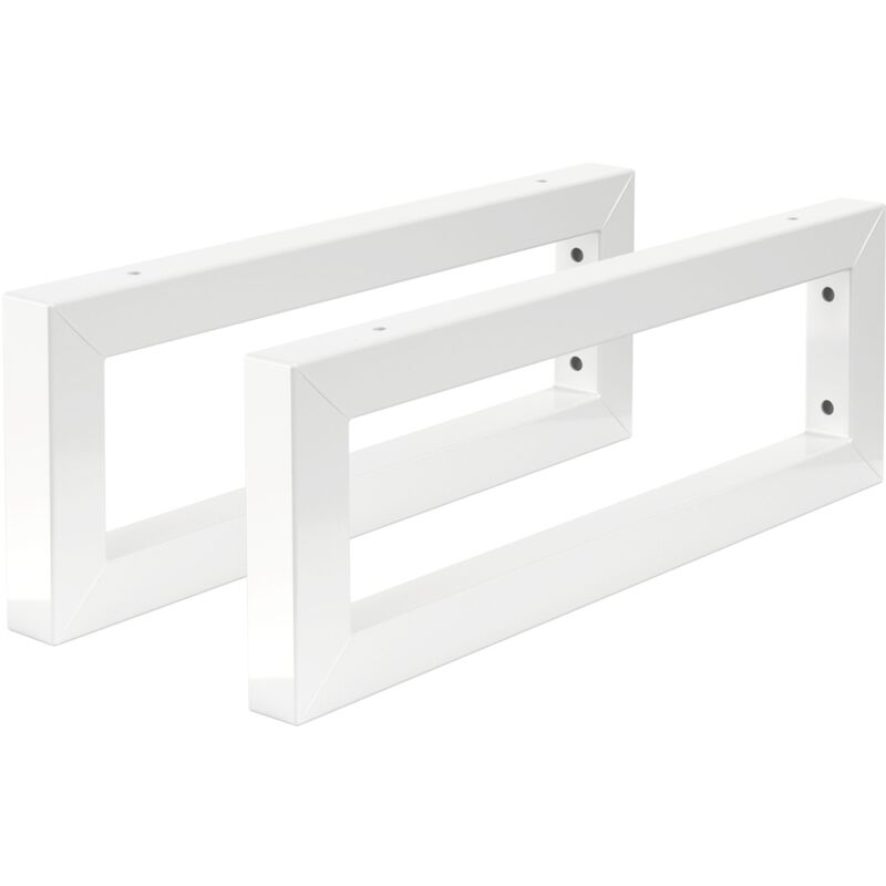 immagine 0 del prodotto ml design set di 2 staffe a muro rettangolari 400x150 mm in acciaio bianco supporti per scaffali aperti mensole telaio lavabo bagno scrivania