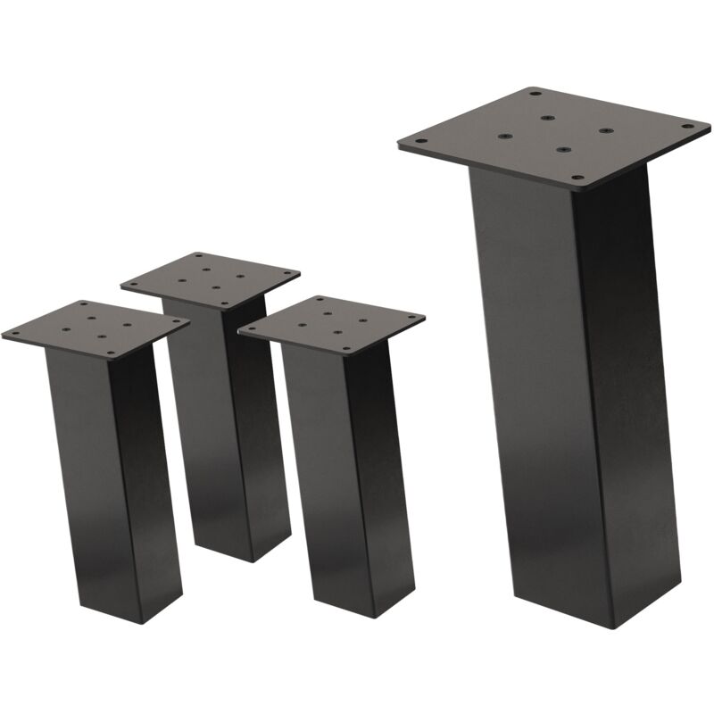 foto del prodotto ml design set di 4 gambe per tavolo inclinate a 30 cm grigio scuro aspetto industriale in acciaio verniciato a polvere forma a i profilo 8x8 cm