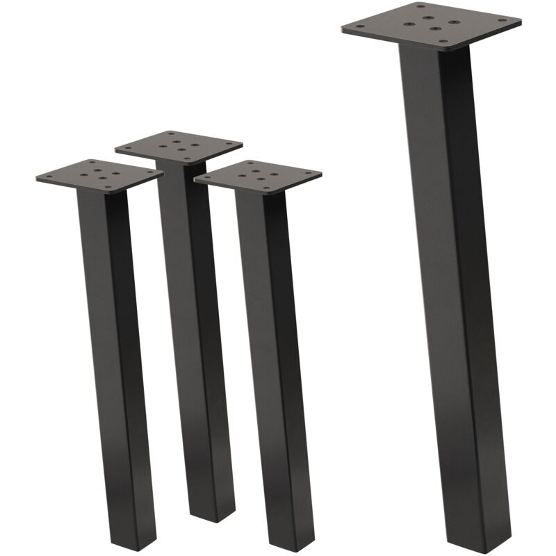 foto del prodotto ml design set di 4 gambe per tavolo inclinate a 42 cm grigio scuro effetto industriale in acciaio verniciato a polvere forma a i profilo 4x4 cm
