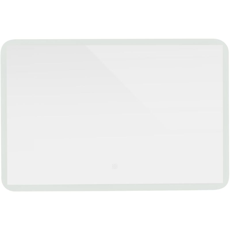 foto del prodotto ml design specchio da bagno con illuminazione integrata a led bianco rettangolare 90 x 60 cm con interruttore a tocco con montaggio a parete
