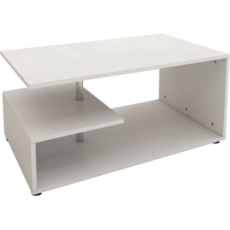 foto del prodotto ml design tavolino da salotto caff divano bianco con barra decorativa in metallo 91 x 41 x 52,6 cm tavolo basso per soggiorno ufficio design moderno