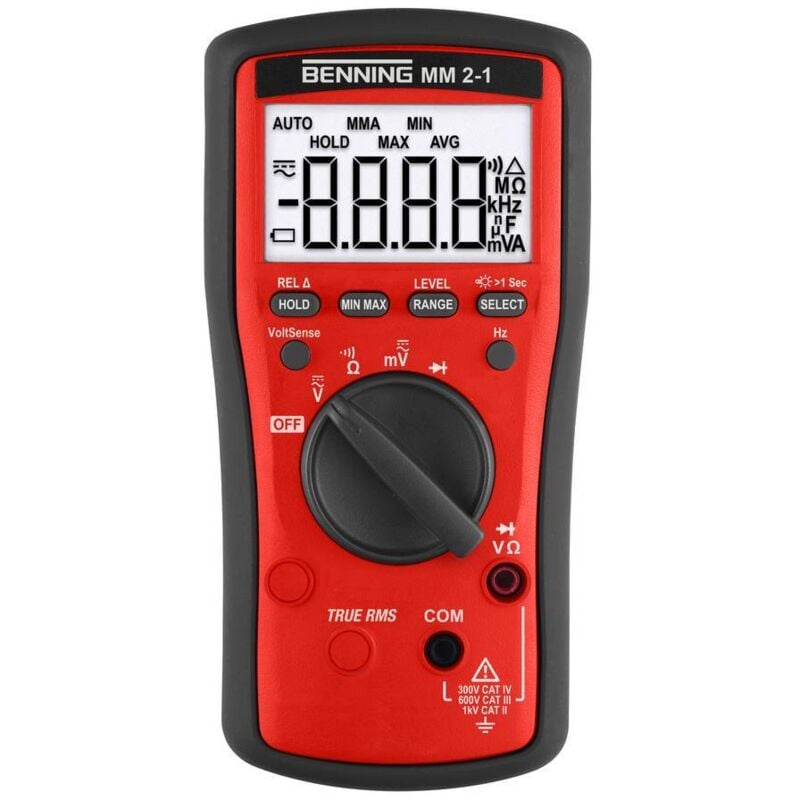 foto del prodotto mm 2-1 multimetro portatile digitale cat iii 600 v, cat iv 300 v display counts 6000 - benning