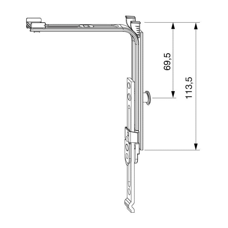 foto del prodotto mm, deviazione angolare verticale, 1 is, allungabile 22209 , 1 pezzo maco